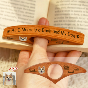 All I Need is a Book and My Dog Custom Dog Photo Printed Book Page Holder CH07 899562