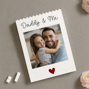 Custom Photo Daddy & Me Vertical Rectangle Brick Blocks Father's Day Gift HA75 892384