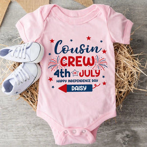 Personalized Kid Name Cousin Crew 4th of July Baby Onesie LM32 893519