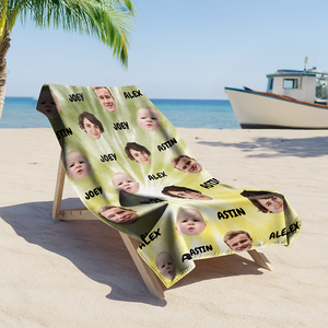 Custom Name And Photo Beach Towel TH10 892799