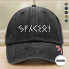 Custom Name In Runes Viking Washed Denim Baseball Cap TH10 170457