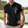 Personalized American Flag Cross Polo Shirt – Christian Faith Patriotic Shirt for Men LM32 899601