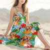 Custom Photo Dog Women's V-Neck Cami Maxi Dress HO82 893616