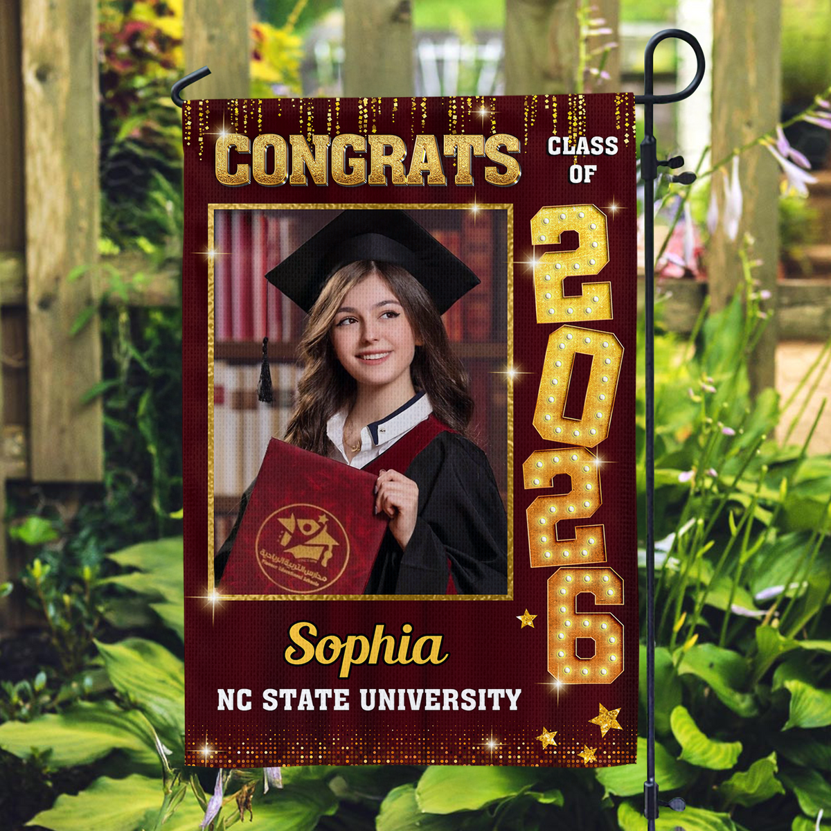 Custom Photo Congrats Class of 2026 Graduation Garden Flag CH07 910816