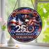 Custom Family Name American Pride Patriotic 250th Anniversary Eagle 1776–2026 Stained Glass Suncatcher HO82 901486