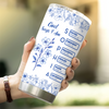 God Says I Am Name Letter In Bible Toile De Jouy Style - Personalized Fat Tumbler CH07 896824
