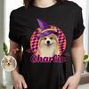 Custom Dog Cat Photo Witch Hat Halloween Dark Shirt HO82 894982