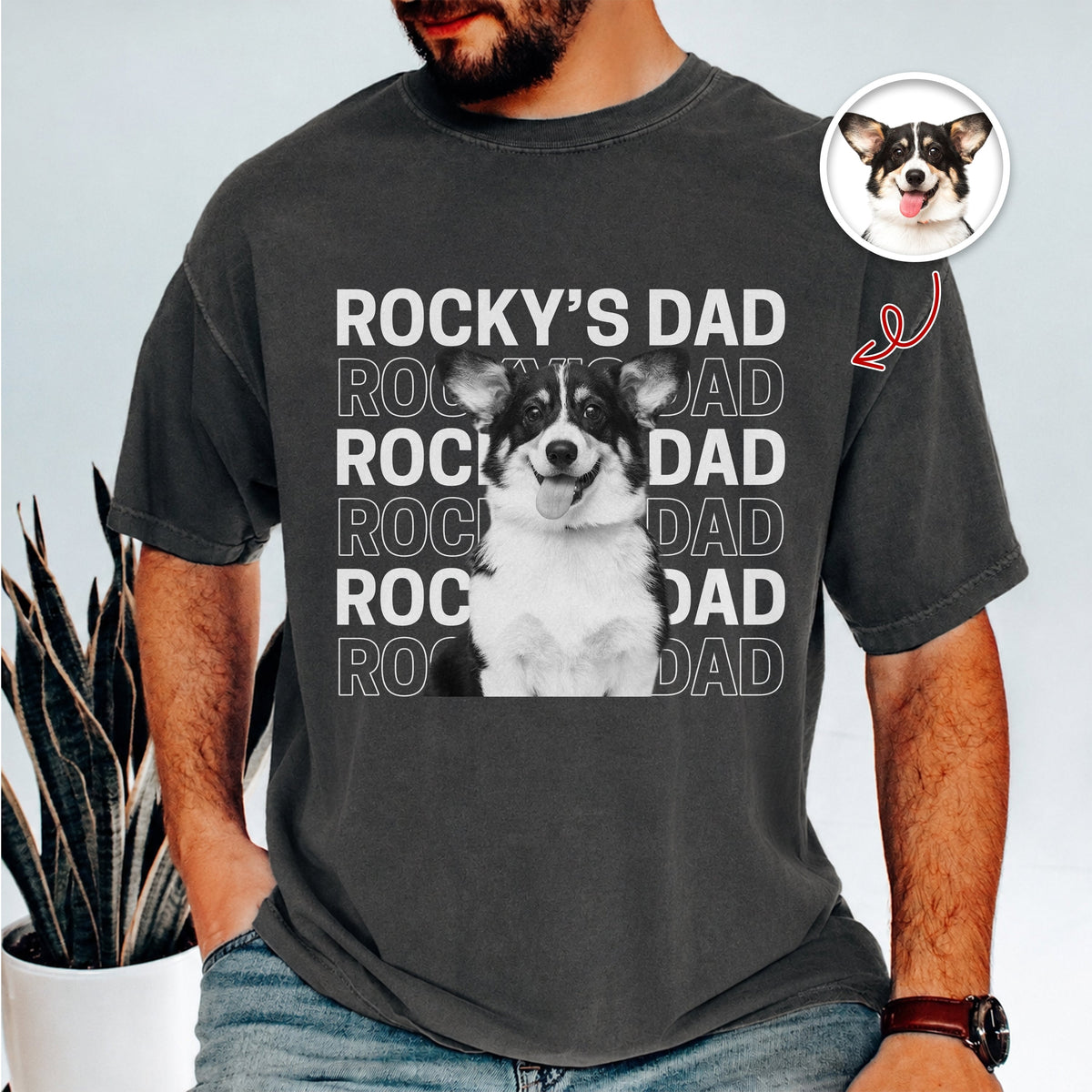 Custom Dog Cat Photo Dad, Mom Comfort Shirt HO82 902702