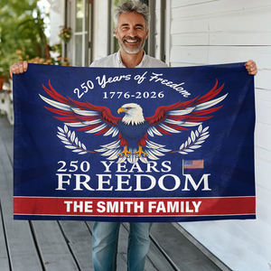 Personalized Family Name 250 Years of Freedom Patriotic Banner House Flag HA75 898794