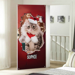 Custom Cat Photo Christmas Door Cover Gift For Cat Lovers TH10 896569