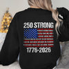 USA 250 Strong Flag American States Patriotic Back Side Dark Shirt LM32 895335