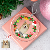 Custom Dog Photo Christmas Cirle Glass Ornament For Dog Lovers TH10 894759