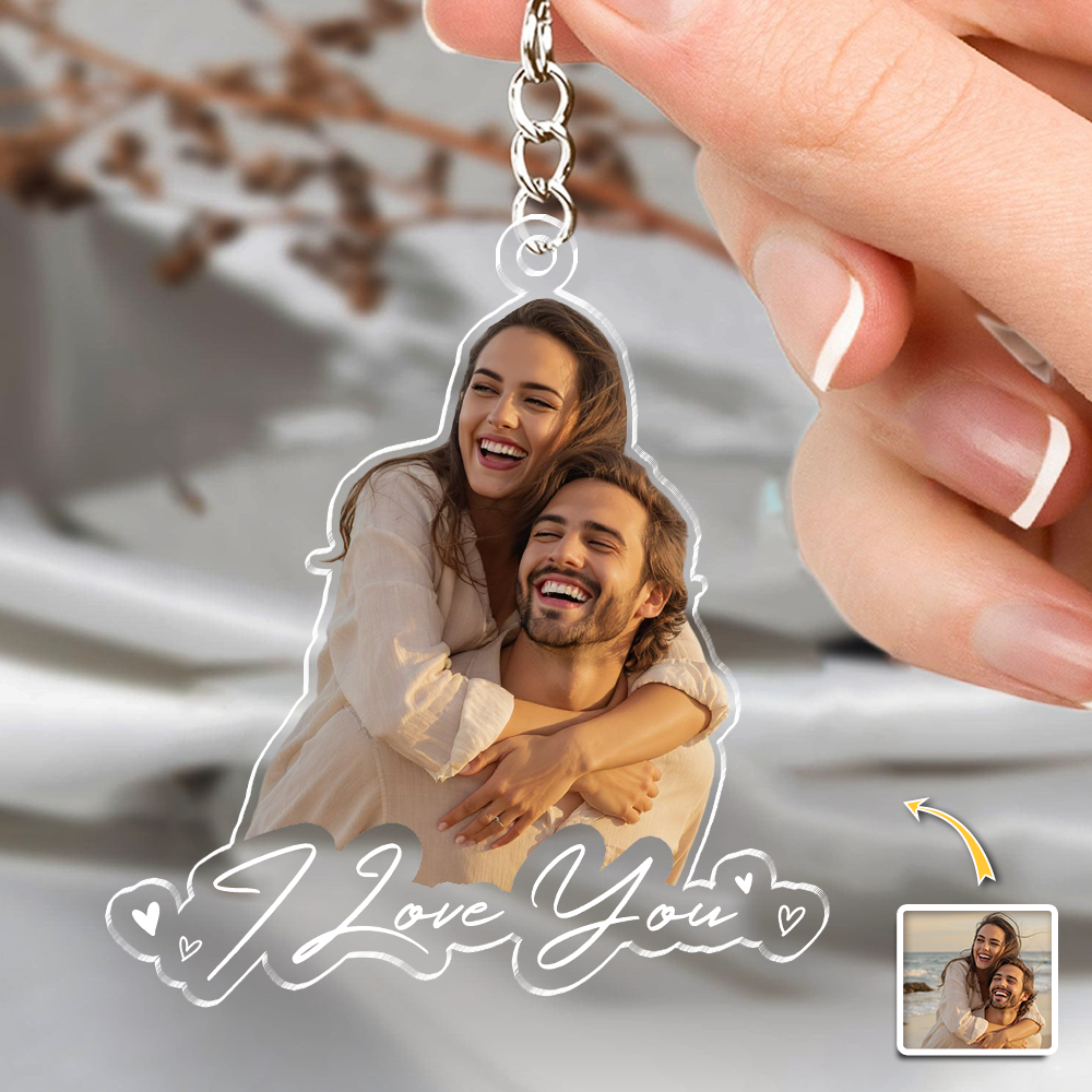 Custom Couple Photo I Love You Acrylic Keychain TH10 170339