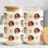 Custom Photo With Name Favorite Funny Heart Glass Can With Lid For Couple, Pet Lovers LM32 897833