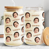 Custom Kid Photo Kindergarten Glass Can With Lid Back To School TH10 170303