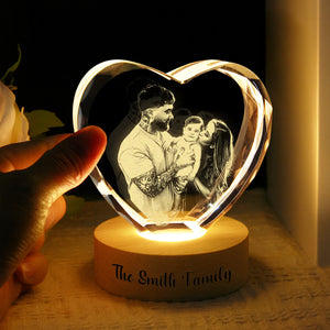Custom Family Photo Engraved Crystal Photo With Light HA75 898206