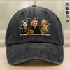 Custom Photo Gothic Halloween Washed Denim Baseball Cap For Dog Lovers TH10 896157