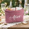 Personalized Name Embroidered Corduroy Makeup Bag - Gift For Mom, Girlfriend, Women, Summer Gift HO82 902190