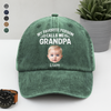 Custom Photo My Favorite People Call Me Daddy Vintage Washed Denim Baseball Cap HO82 900456