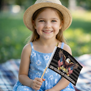 250 Years of Freedom American USA 250th Anniversary 1776-2026 Handheld Flag HA75 898866