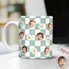 Custom Baby Face Daisy Checkered Print Full Mug - Personalized Gift for Mom & Dad TH10 169943