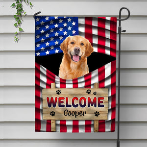 Welcome Dog American - Personalized Garden Flag, Gift For Dog Lovers CH07 896020