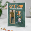 Happy Father's Day Cat Dad Figure Personalized Acrylic Block Plaque HA75 892356