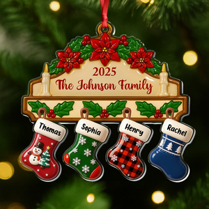 Custom Family Name Christmas Decor - Personalized Acrylic Ornament CH07 899494