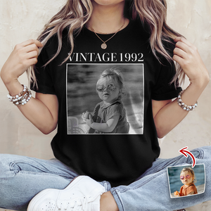 Custom Photo and Year Birthday Vintage Dark Shirt HA75 897504