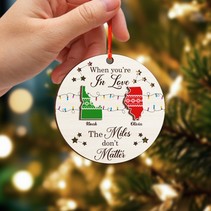Personalized State To State Wood Ornament Family Long Distance Christmas Gift CH07 899014