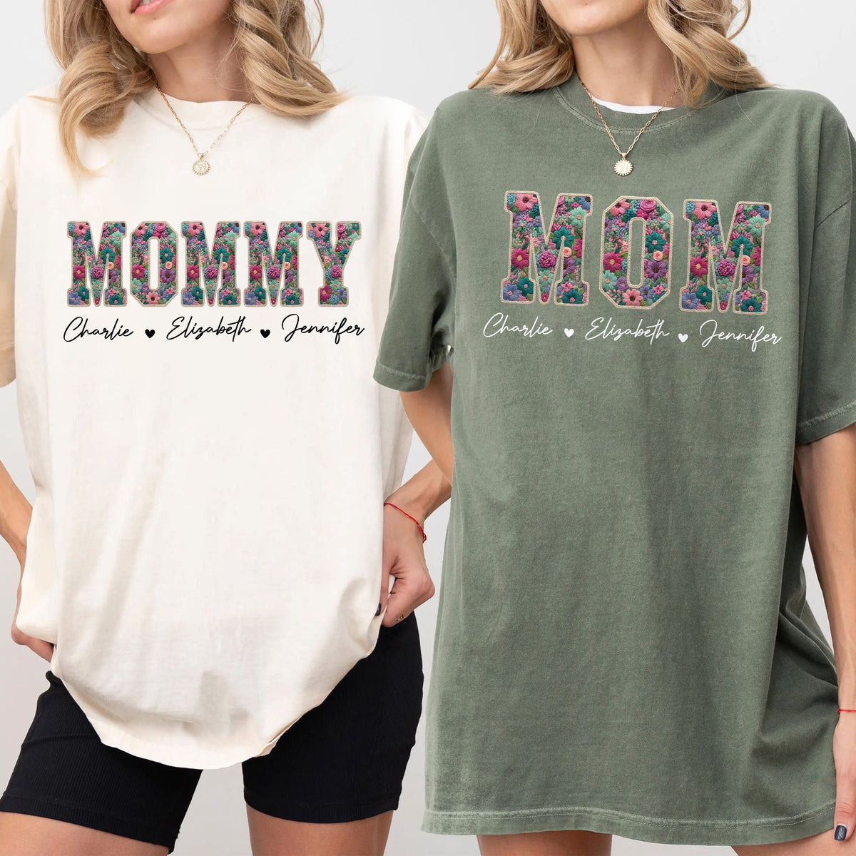 Personalized Kids Names Faux Embroidery Effect Comfort Shirt Mother’s Day Gift HO82 902124