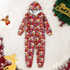 Custom Cat Face Photo With Colorful Christmas Lights Onesie Pajamas HO82 900202