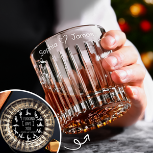 Personalized I F*cking Love You Vertical Line Whiskey Glass Naughty Valentine Gift CH07 899760