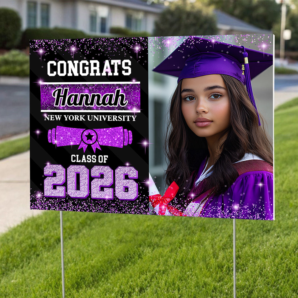 Custom Photo Congrats Class of 2026 Graduation Yard Sign CH07 910734