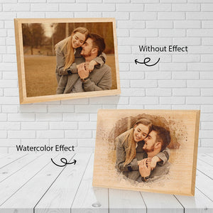Custom Photo Couple Wooden Block, Gift For Girlfriend, Boyfriend, Valentine's Day HO82 900892