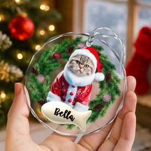Custom Photo Cat Lovers - Personalized Glass Ornament CH07 899700