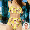 Custom Photo Tropical Ruffle Bikini Swimsuit Gift for Women LM32 899865