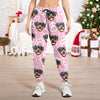 Custom Cute Dog Cat Face Pink Heart Pawprints Design Sweatpants LM32 897411