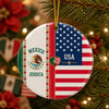 Custom Name Mexican American Flag Ceramic Ornament, Patriotic Gift for Mestizo CH07 180392