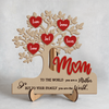 Custom Family Tree Heart 2-Layered Wooden Plaque Gift For Mother's Day CH07 911050