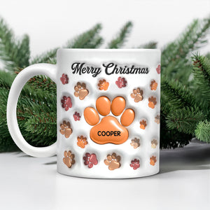 Custom Name Merry Christmas 3D Inflated Effect Mug For Dog Lover TH10 896619