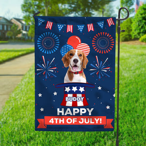 Custom Dog Photo Happy 4th Of July Garden Flag Independence Day Gift CH07 896048
