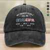 Custom Name My Favorite People Call Me Grandpa Washed Denim Baseball Cap TH10 169443