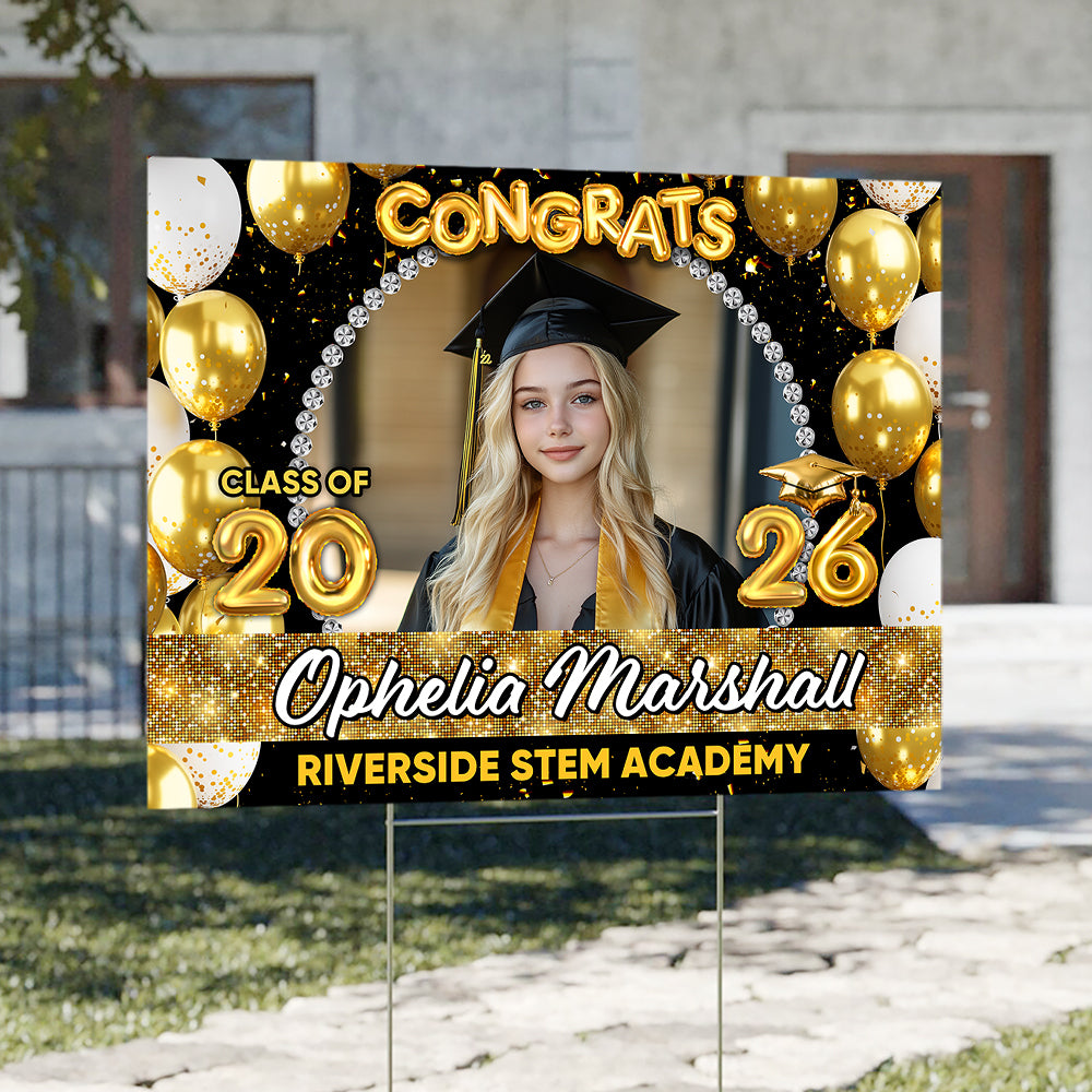 Personalized Congrats Graduation Class Of 2026 Yard Sign CH07 910762