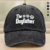 Custom Name The Dogfather Washed Denim Baseball Cap Father's Day Gift TH10 169587