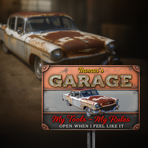 My Tools My Rules Custom Car Photo Retro Garage Metal Sign CH07 896276