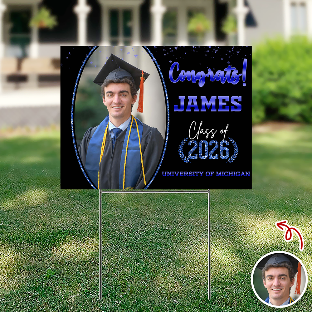 Custom Photo Congrats Yard Sign For Graduation Party TH10 169017