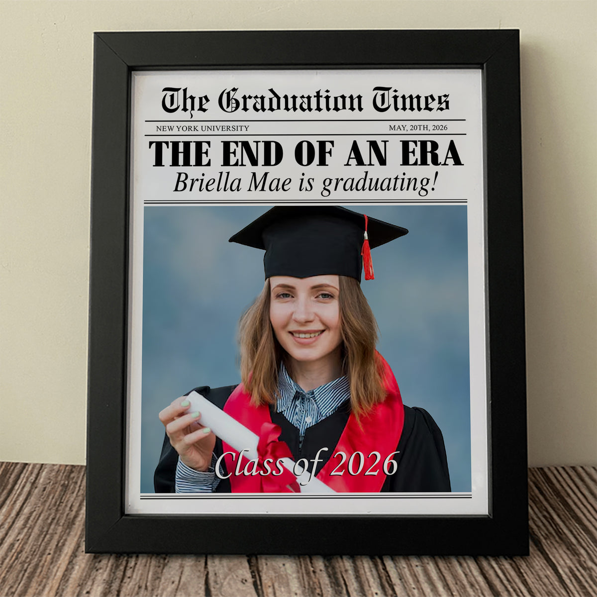 Custom Photo The Graduation Times Class Of 2026 Gift Picture Frame LM32 899213