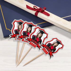 Custom Photo Class of 2025 Cupcake Toppers Graduation Party Decor Gift CH07 895334
