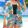 Custom Photo Tropical Leaves And Pet - Dog & Cat Personalized Kimono TH10 169513